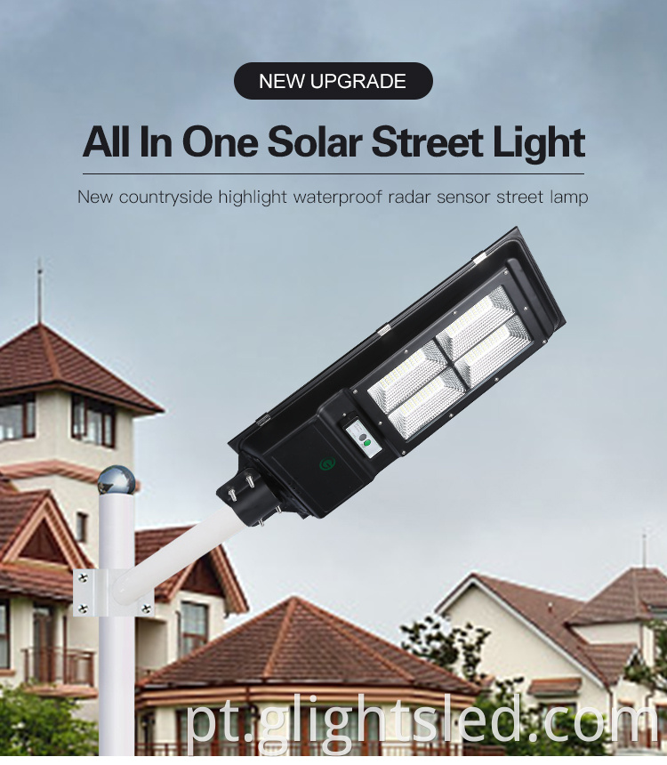 IP65 ao ar livre SMD 60W 80W integrado All em uma luz solar LED Street Light